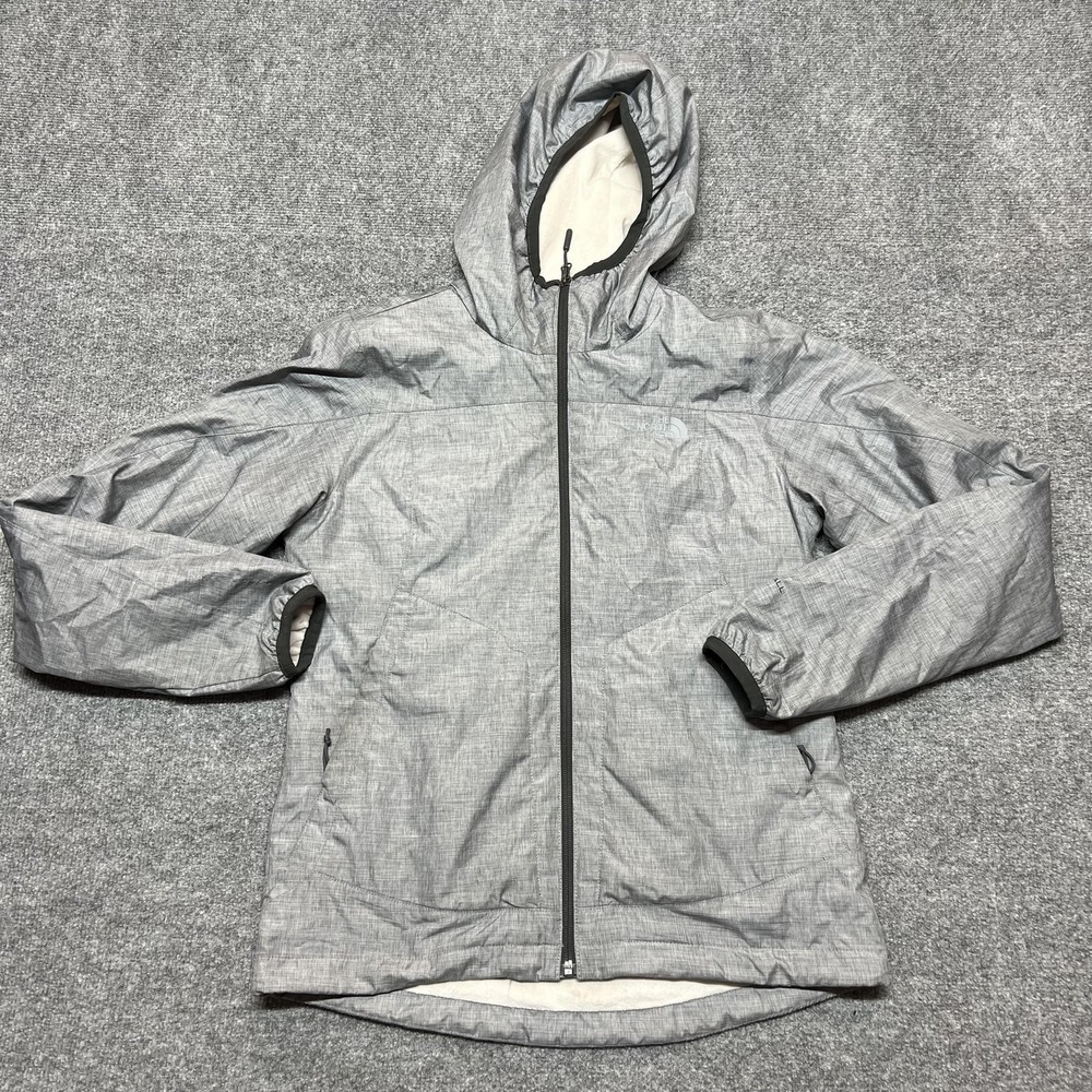 The North Face WindWall Jacket Womens Small Gray Hooded Windbreaker Full Zip